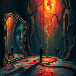A thought-provoking and visually striking representation of psychological manipulation, illustrating how subtle cues and influences can affect the mind