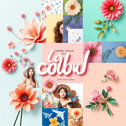 A beautiful and colorful collage for advertising purposes, featuring vibrant imagery that captures attention
