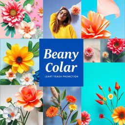 A beautiful and colorful collage for advertising purposes, featuring vibrant imagery that captures attention