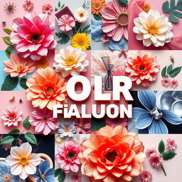 A beautiful and colorful collage for advertising purposes, featuring a vibrant mix of imagery that captivates the viewer