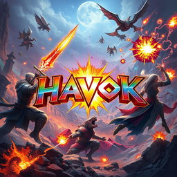A dynamic and immersive gaming scene featuring an intense battle between fantasy warriors in a vivid fantasy world
