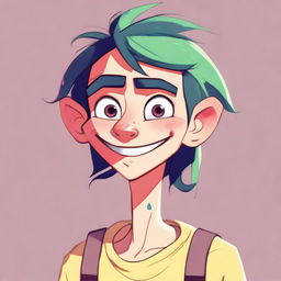 A high-resolution digital art image of a lanky, dorky character with acne scars