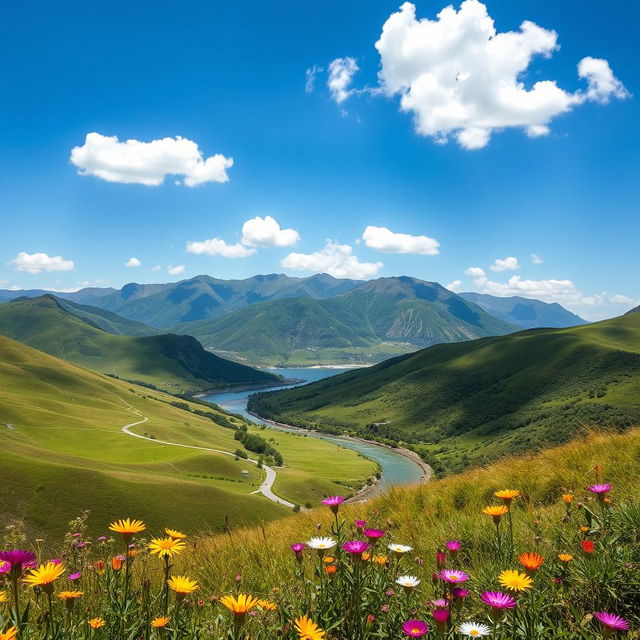 A breathtaking view of Al-Wateen, showcasing its stunning landscapes