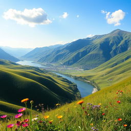 A breathtaking view of Al-Wateen, showcasing its stunning landscapes
