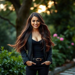 A beautiful scene featuring a striking contrast with a captivating individual of the opposite gender standing next to the initial image