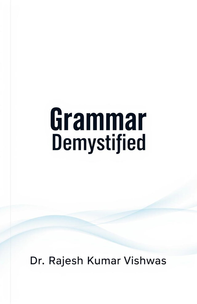 A simple yet attractive book cover design for the title 'Grammar Demystified', written by Dr