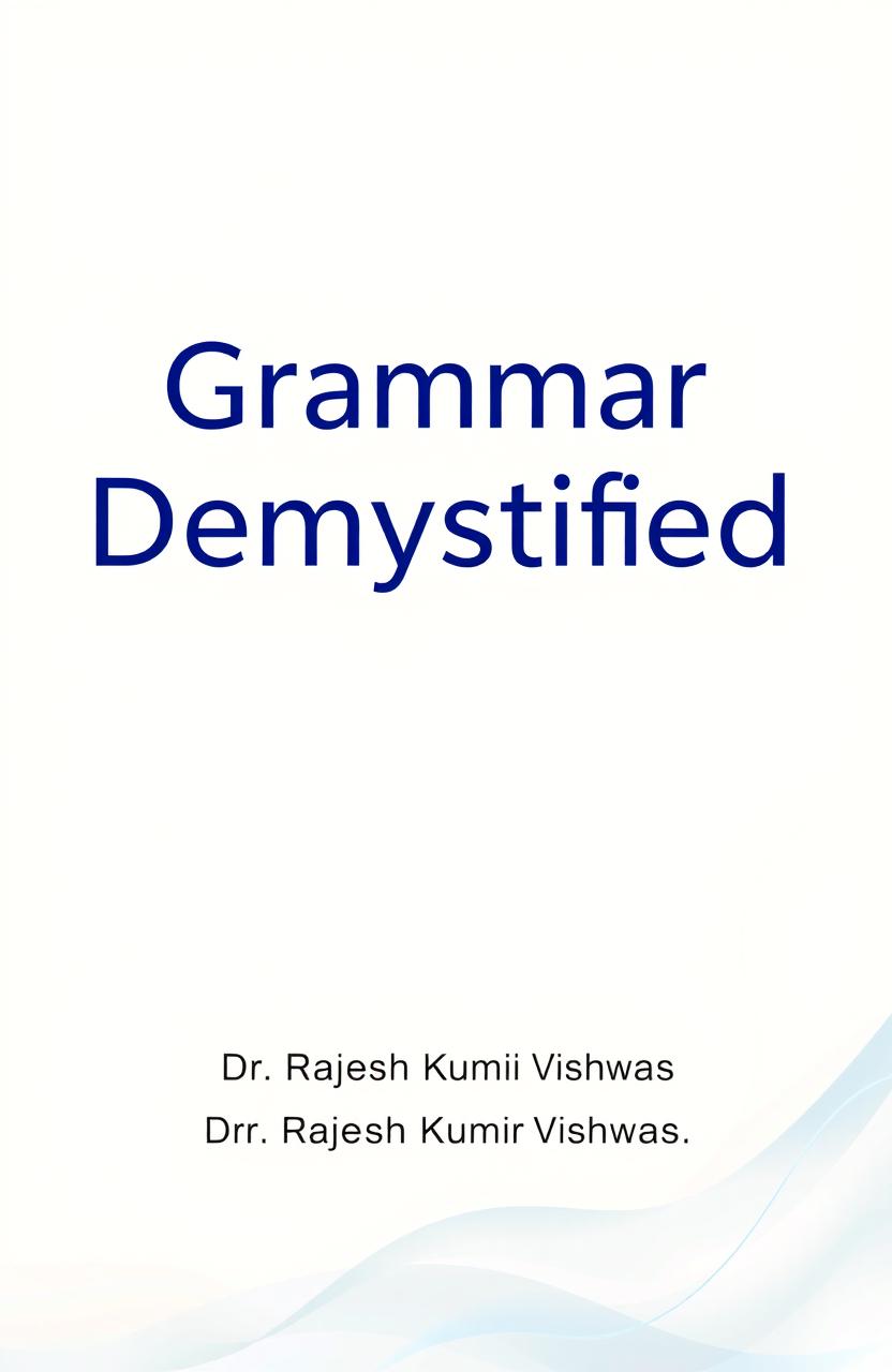 A simple yet attractive book cover design for the title 'Grammar Demystified', written by Dr