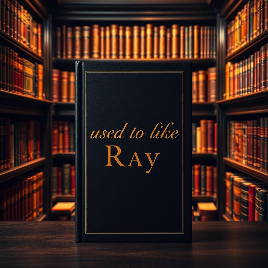 A visually captivating book cover titled 'Used to like by Ray', set against a luxurious black library backdrop