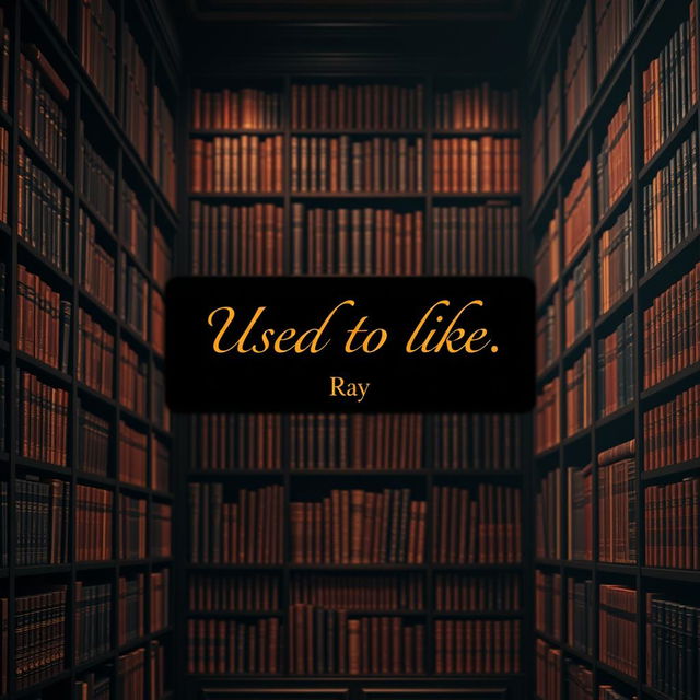 A visually captivating book cover titled 'Used to like by Ray', set against a luxurious black library backdrop