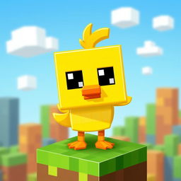 A cute Minecraft-style duck character designed for a profile image