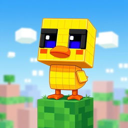A cute Minecraft-style duck character designed for a profile image