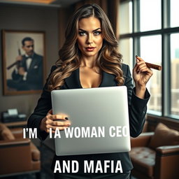 A bold and empowering image of a woman confidently declaring 'I'M A WOMAN CEO AND MAFIA'