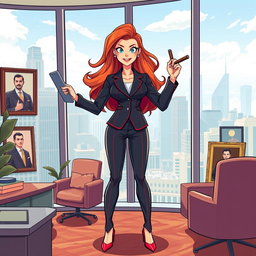 A vibrant and stylized Donghua-inspired illustration featuring a strong woman triumphantly declaring 'I'M A WOMAN CEO AND MAFIA'