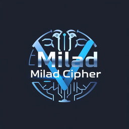 A modern and sleek logo design for an AI researcher and computer science engineer named Milad, also known as Milad Cipher