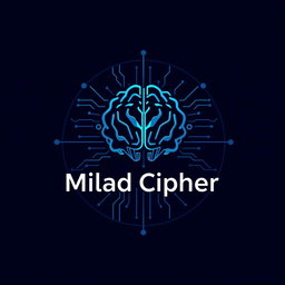 A modern and sleek logo design for an AI researcher and computer science engineer named Milad, also known as Milad Cipher