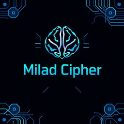 A modern and sleek logo design for an AI researcher and computer science engineer named Milad, also known as Milad Cipher