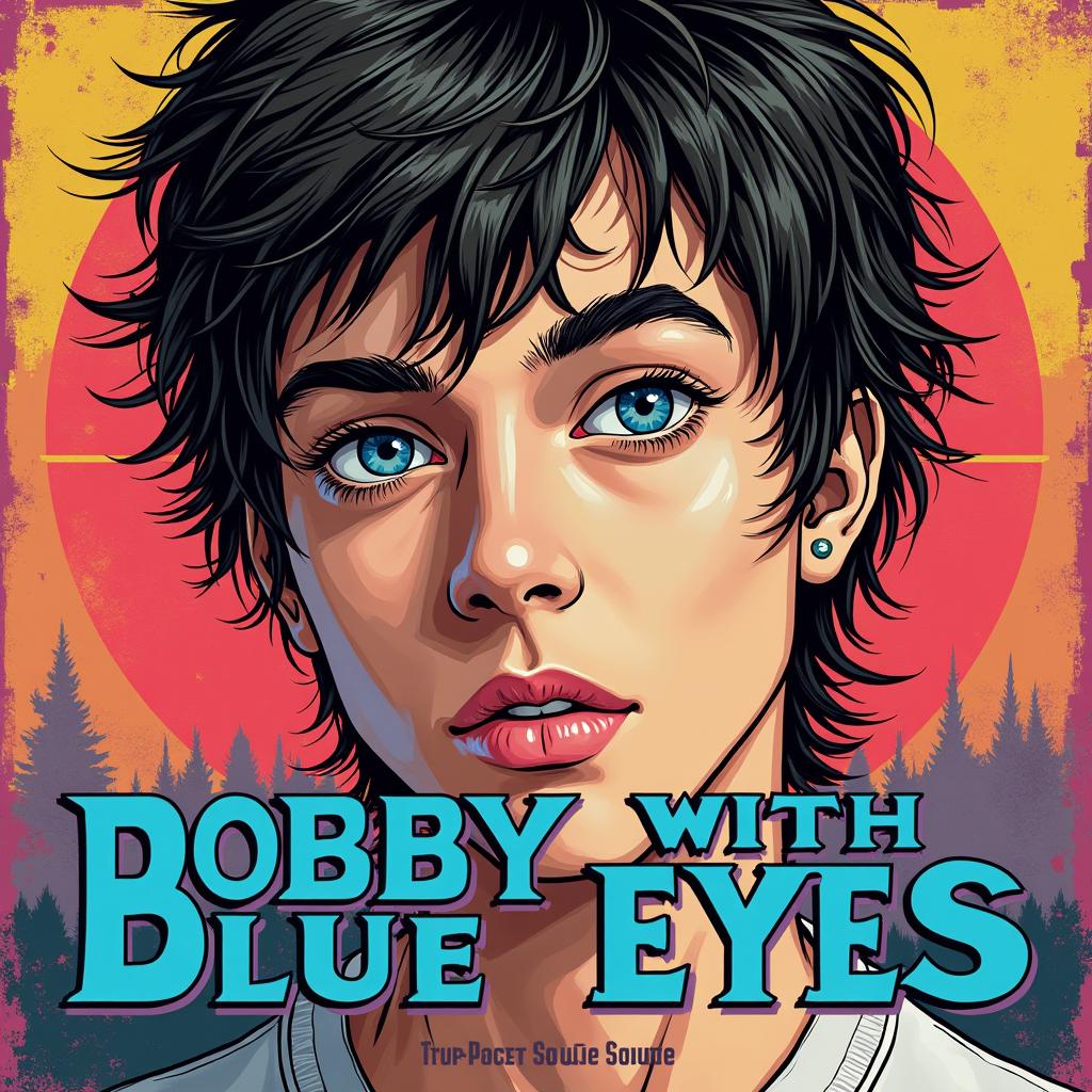 A striking book cover for 'Bobby with Blue Eyes' by Paget Savage Savage designed in the style of a 1990's album cover