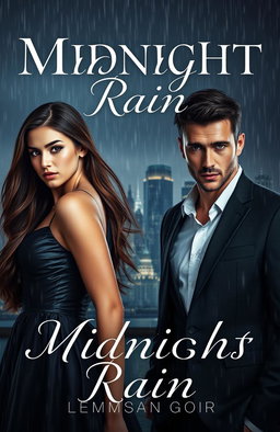 A mesmerizing cover design for a book titled 'Midnight Rain'