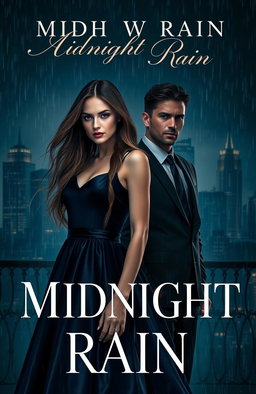 A mesmerizing cover design for a book titled 'Midnight Rain'