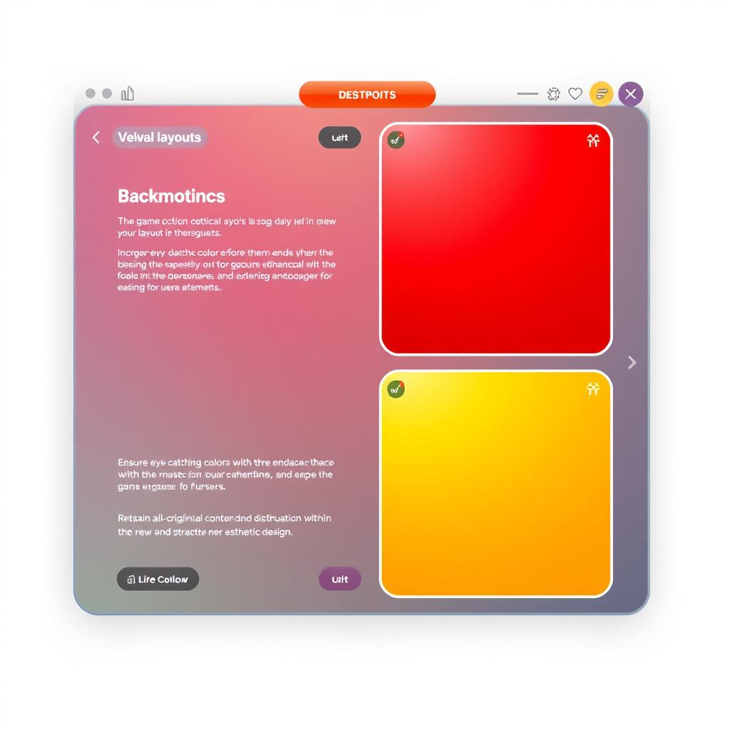 Create a visually appealing layout for a game interface divided into three sections