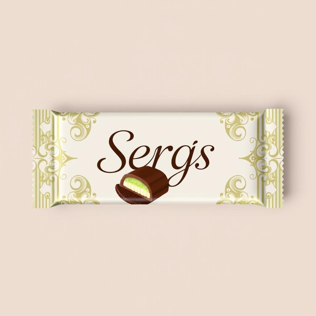 Create a sophisticated and elegant chocolate packaging design for a brand called 'Sergs'
