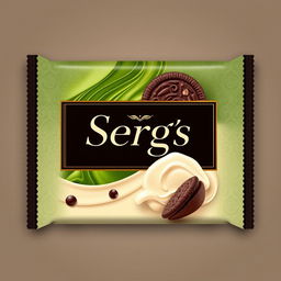 Create a sophisticated and elegant chocolate packaging design for a brand called 'Sergs'