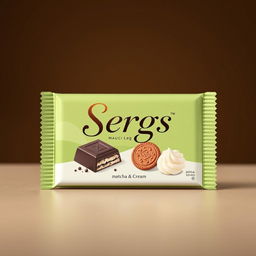 An elegant chocolate packaging design for a brand called 'Sergs'