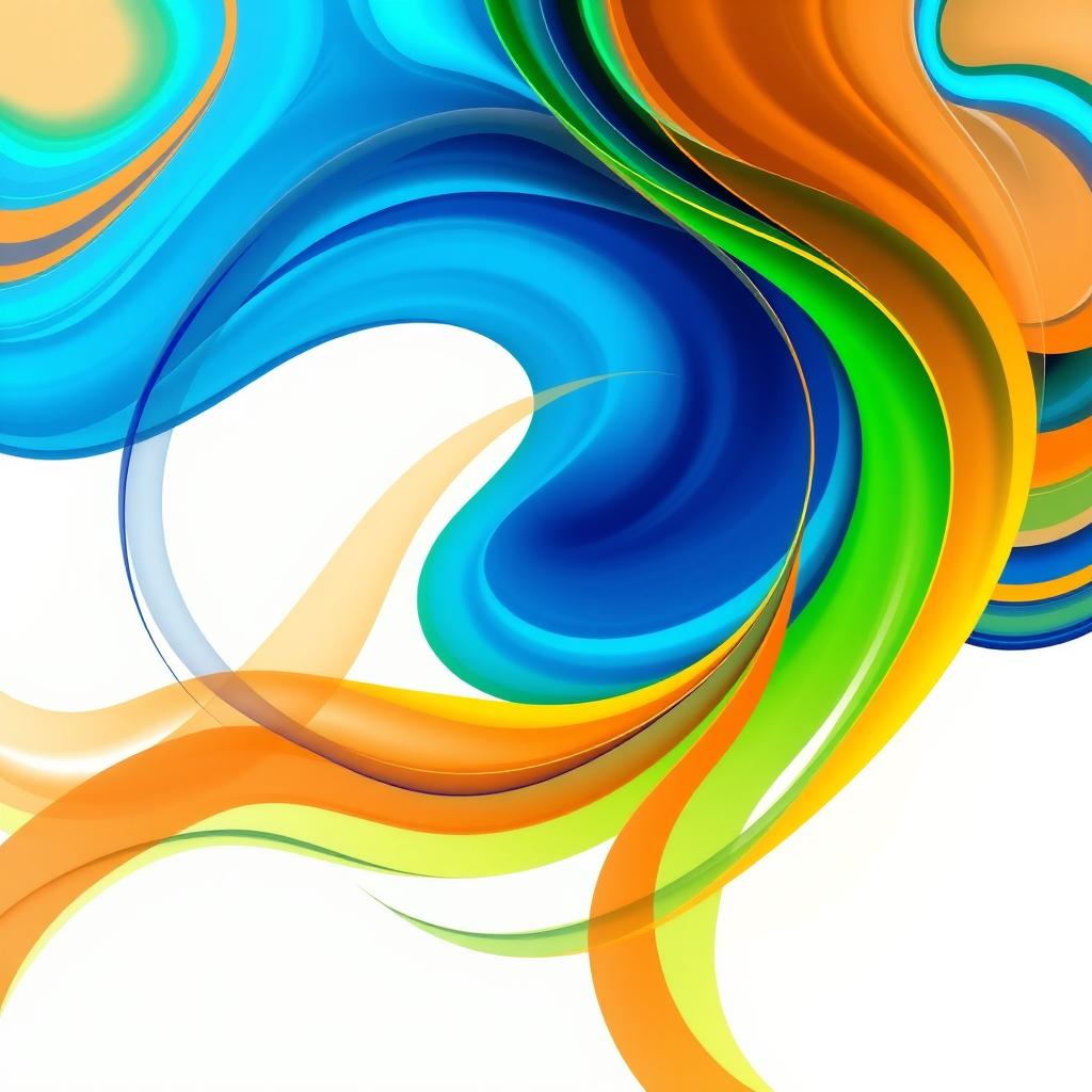 A vibrant, abstract composition showcasing dynamic lines and bold colors