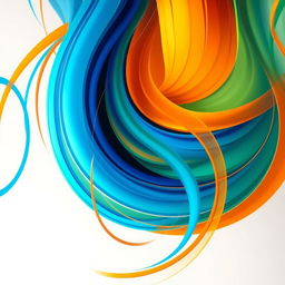 A vibrant, abstract composition showcasing dynamic lines and bold colors
