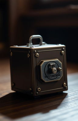 A small brown metal box, intricately designed with a sophisticated yet discreet triple coded password lock