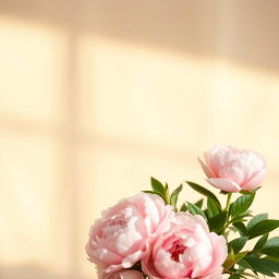 A serene and elegant setting featuring a smooth, creamy beige background that creates a warm and inviting atmosphere
