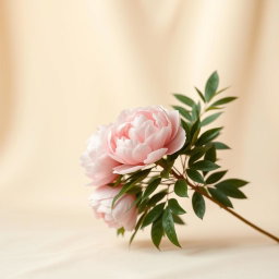 A serene and elegant setting featuring a smooth, creamy beige background that creates a warm and inviting atmosphere