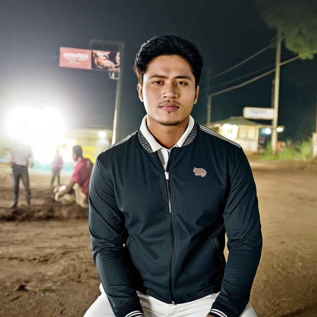 image of an Indimage of an Indonesian youth and a lion sitting together on the ground. wearing a white Parachute Bomber jacket that says "Buy Creator", jeans and shoes. The lion seemed still and the man was holding the lion. They are in the forest. face facing the camera
Incredibly realistic 8k photography.onesian youth and a lion sitting together on the ground. wearing a white Parachute Bomber jacket that says "Buy Creator", jeans and shoes. The lion seemed still and the man was holding the lion. They are in the forest. face facing the camera
Incredibly realistic 8k photography.