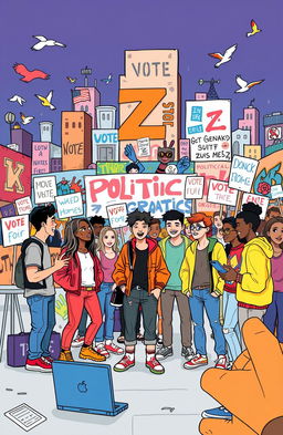 An engaging illustration that explores the theme of politics for Generation Z
