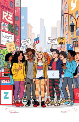 An engaging illustration that explores the theme of politics for Generation Z