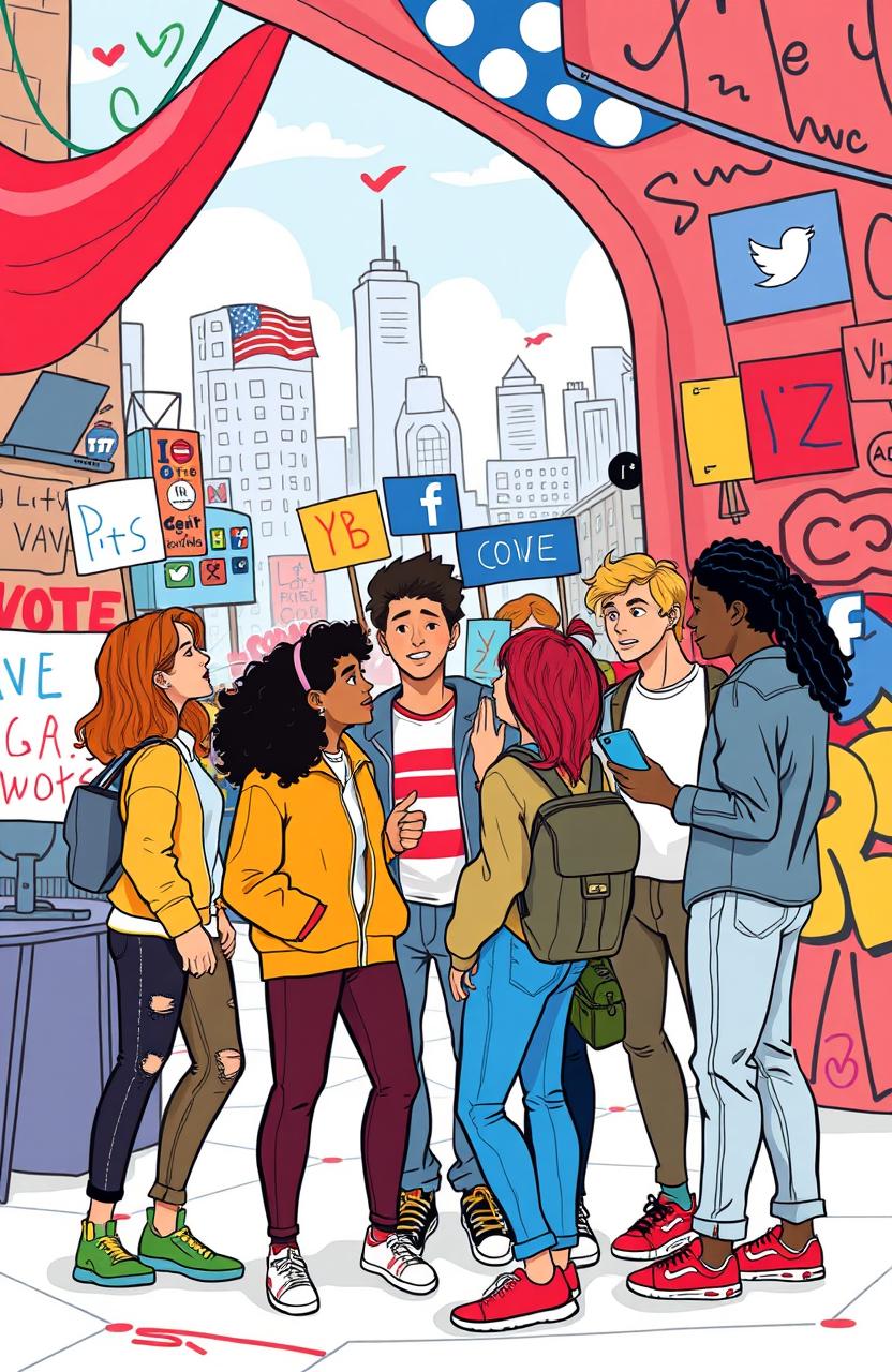 An engaging illustration that explores the theme of politics for Generation Z