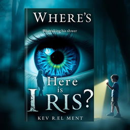 A captivating book cover featuring a large, vivid iris eye at the center, symbolizing mystery and curiosity