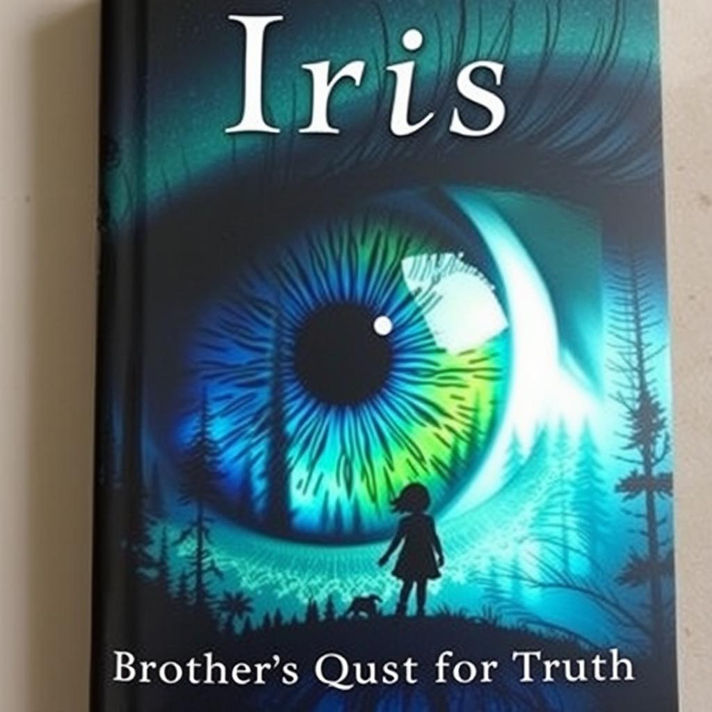 A captivating book cover featuring a large, detailed iris eye that occupies a significant portion of the design, symbolizing mystery and perception