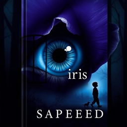 A captivating book cover featuring a large, striking iris eye that dominates the design