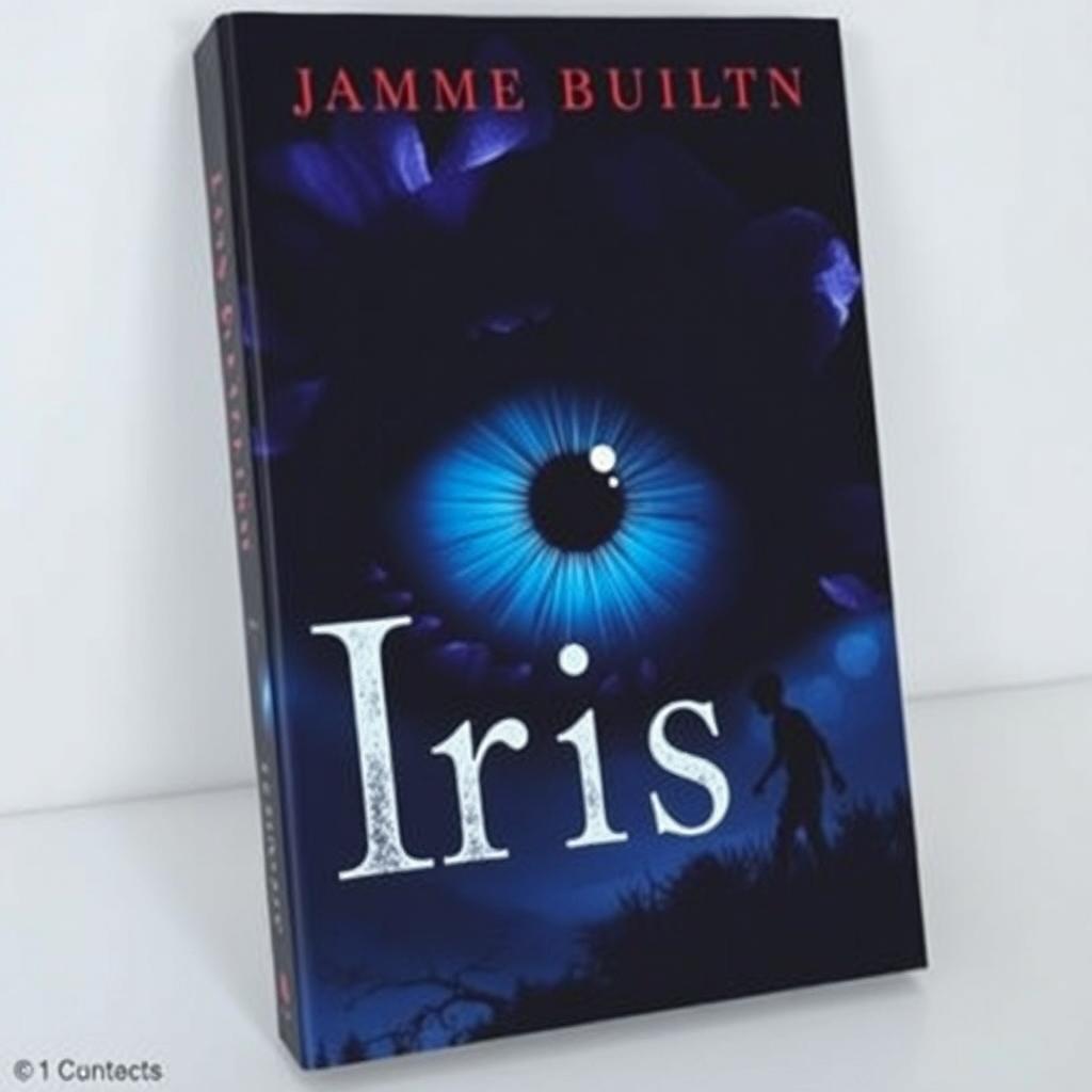 A captivating book cover featuring a large, striking iris eye that dominates the design
