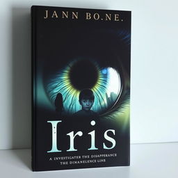 A captivating book cover featuring a large, detailed iris eye, symbolizing both depth and mystery