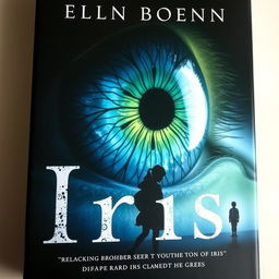 A captivating book cover featuring a large, detailed iris eye, symbolizing both depth and mystery