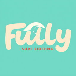 A modern and sleek logo design for a surf clothing brand named 'Fully'