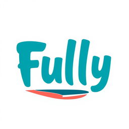 A modern and sleek logo design for a surf clothing brand named 'Fully'