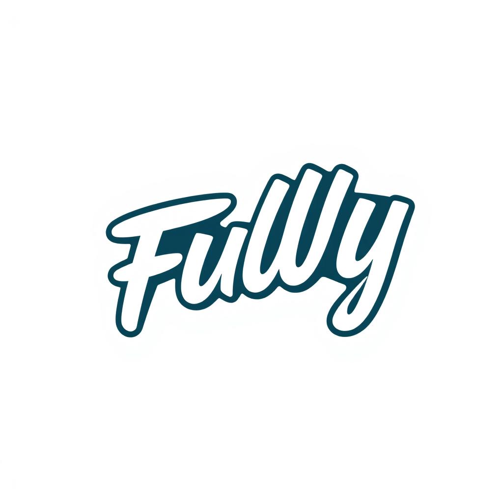 A modern and sleek logo design for a surf clothing brand named 'Fully'