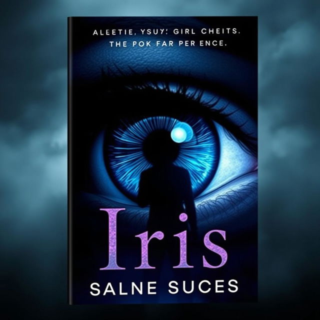A captivating book cover featuring a large, detailed iris eye, symbolizing clarity and perception, set against a dark and moody background that conveys mystery
