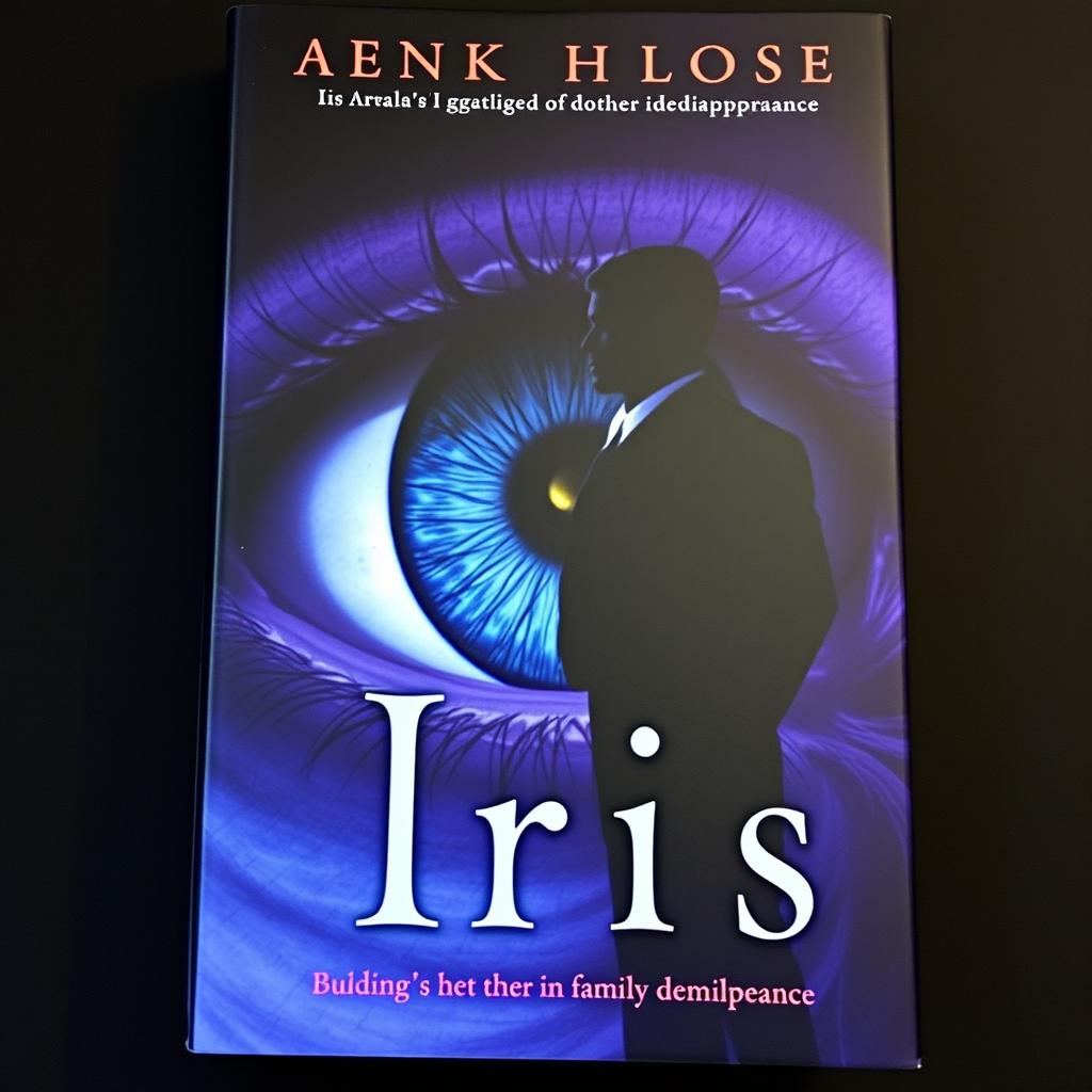 A captivating book cover featuring a large, detailed iris eye, symbolizing clarity and perception, set against a dark and moody background that conveys mystery