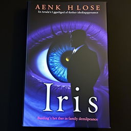 A captivating book cover featuring a large, detailed iris eye, symbolizing clarity and perception, set against a dark and moody background that conveys mystery