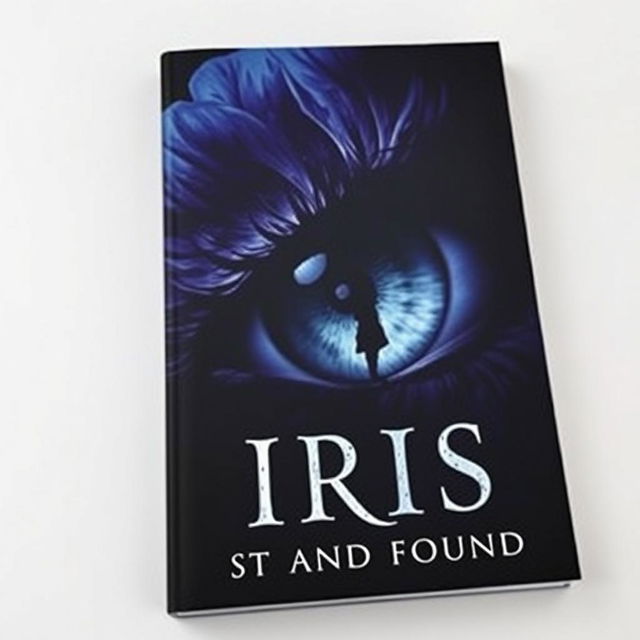 A captivating book cover featuring a large, stunning iris eye as the focal point, symbolizing mystery and insight