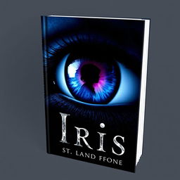 A captivating book cover featuring a large, stunning iris eye as the focal point, symbolizing mystery and insight